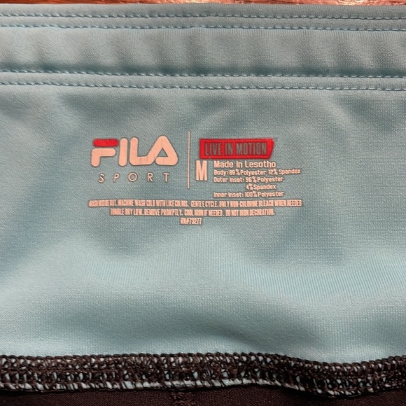 FILA SPORT woman’s live in motion activewear capris turquoise black size Med - Picture 4 of 9